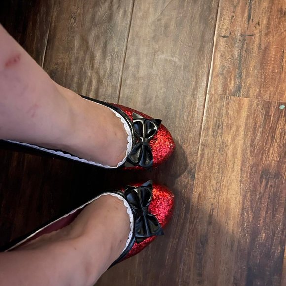 Legs Avenue Glitter Heels Pink or Red - Picture 3 of 4